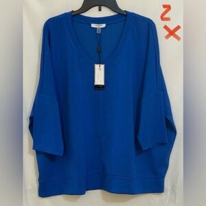 Cable & Gauge Blue V-Neck Sweatshirt